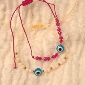 Evil Eye Bracelet 2 Bracelets String adjustable